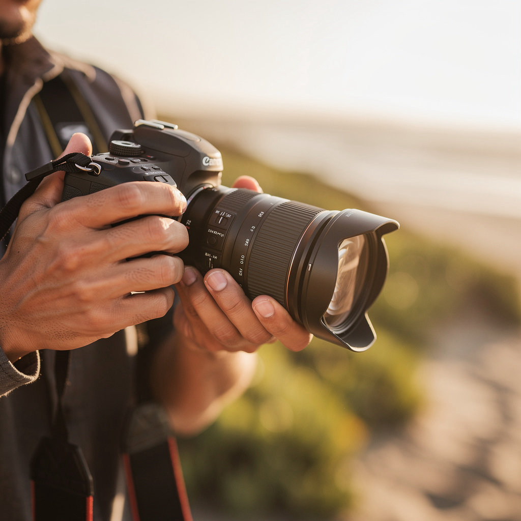 Adam and Shawna Photography capturing a beautiful sunset portrait session at a San Diego beach